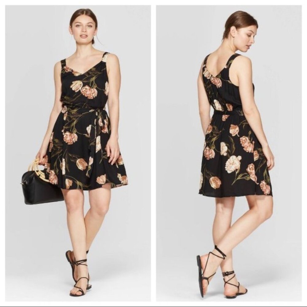 A New Day Black Floral Dress